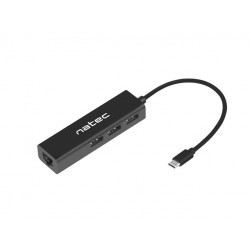 NATEC Hub USB Butterfly 3 porty USB-C + RJ45 na kablu