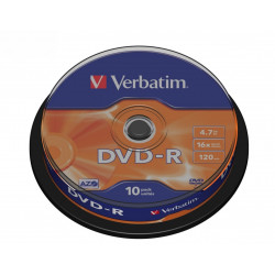 Verbatim DVD-R 16x 4.7GB 10P CB           43523
