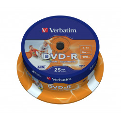 Verbatim DVD-R 16x 4.7GB 25P CB PRINTABLE 43538