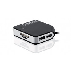 iBOX Czytnik USB 2.0 czarny 4-porty
