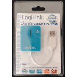 LogiLink HUB USB 2.0 4-portowy 'Smile' - niebieski