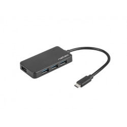 NATEC Koncentrator USB 4 porty Silkworm USB 3.0 czarny USB-C
